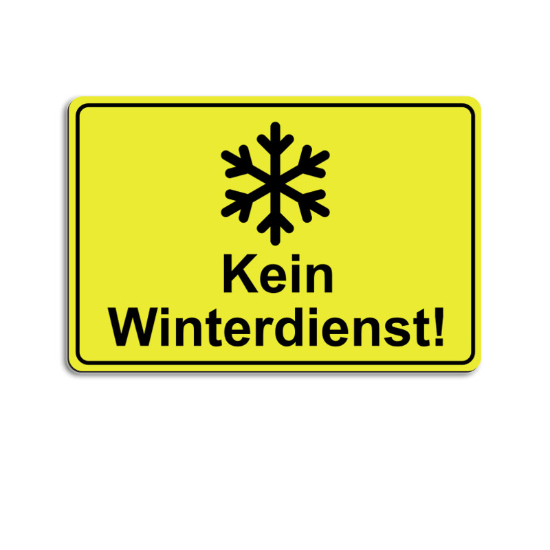 Kein Winterdienst, Symbol - gelb/schwarz